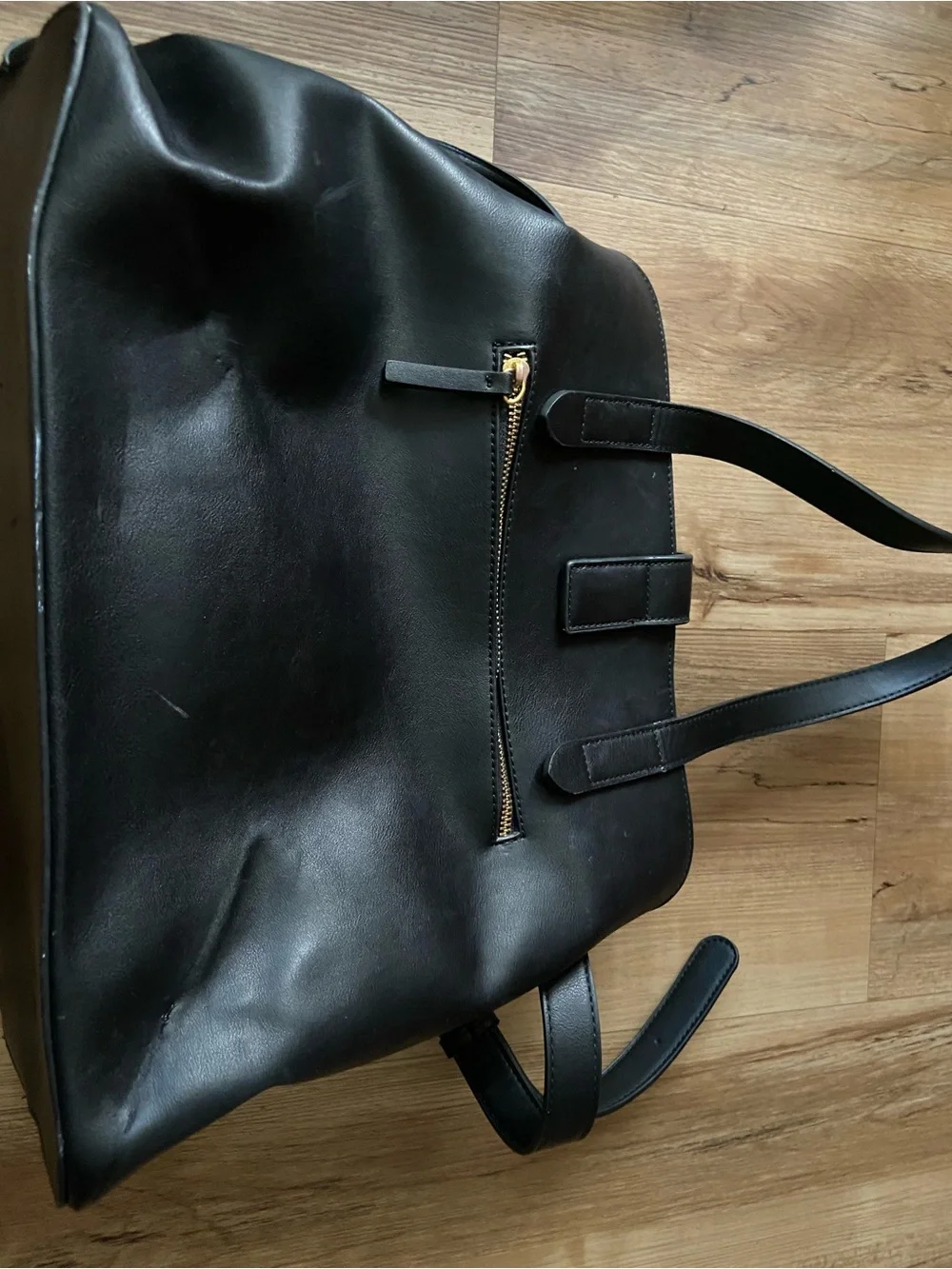 Fawn design Black Women’s Tote Bag with Gold Hardware 15x12